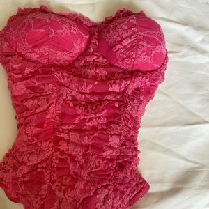 pink lace bodysuit